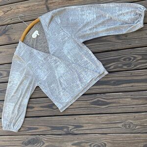 Anthropologie Cary’s Silver Dolman Wrap Top